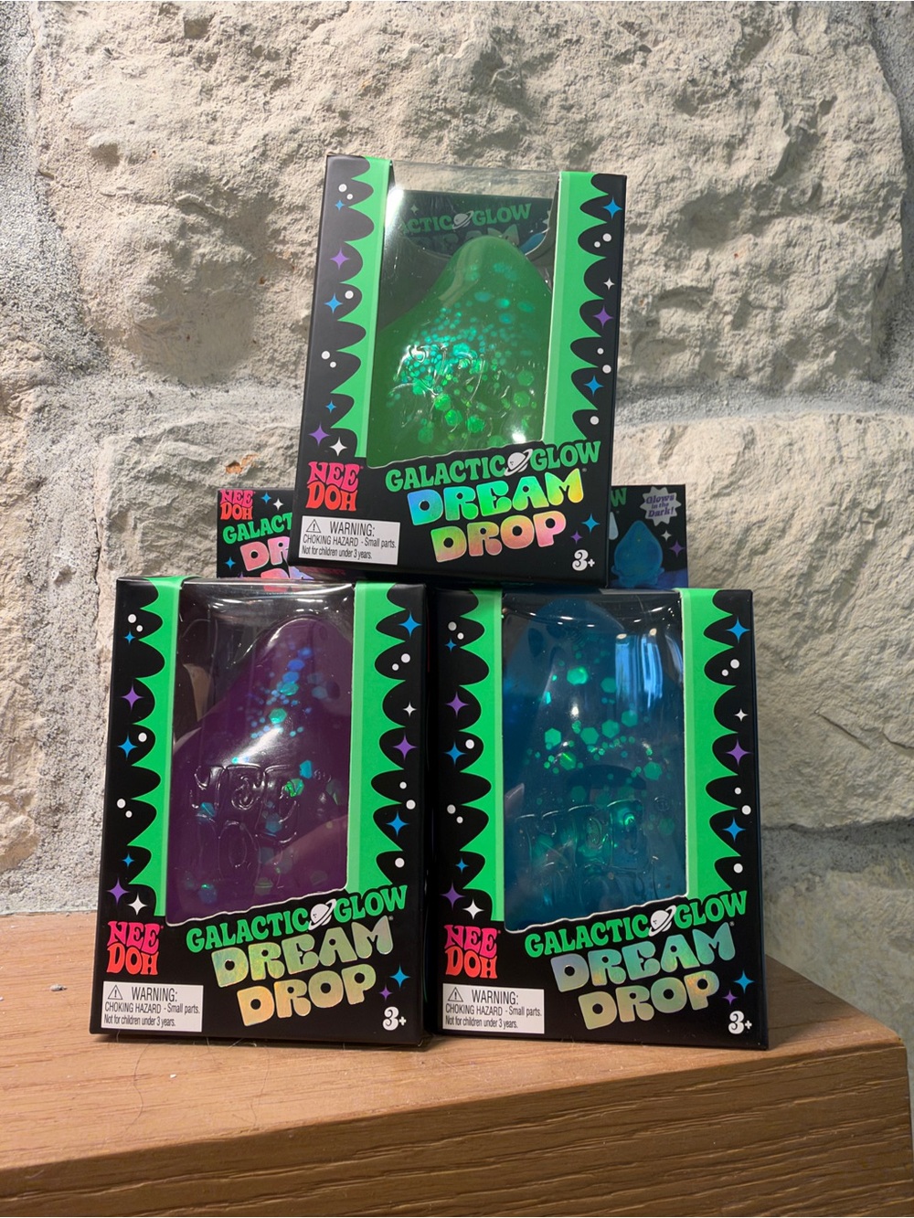 NeeDoh Galactic Glow Dream Drop - Green, Purple & Blue